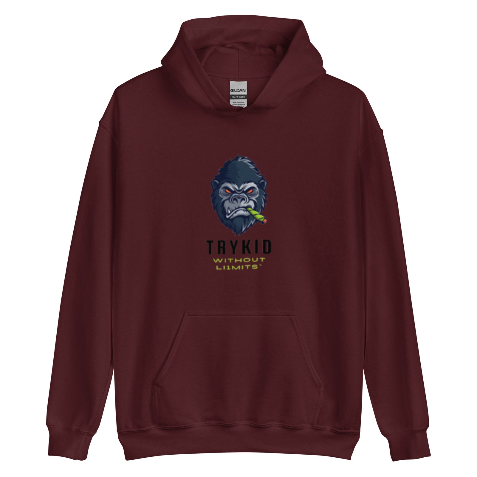 Unisex Hoodie with trykid gorilla logo unique stylish and trending